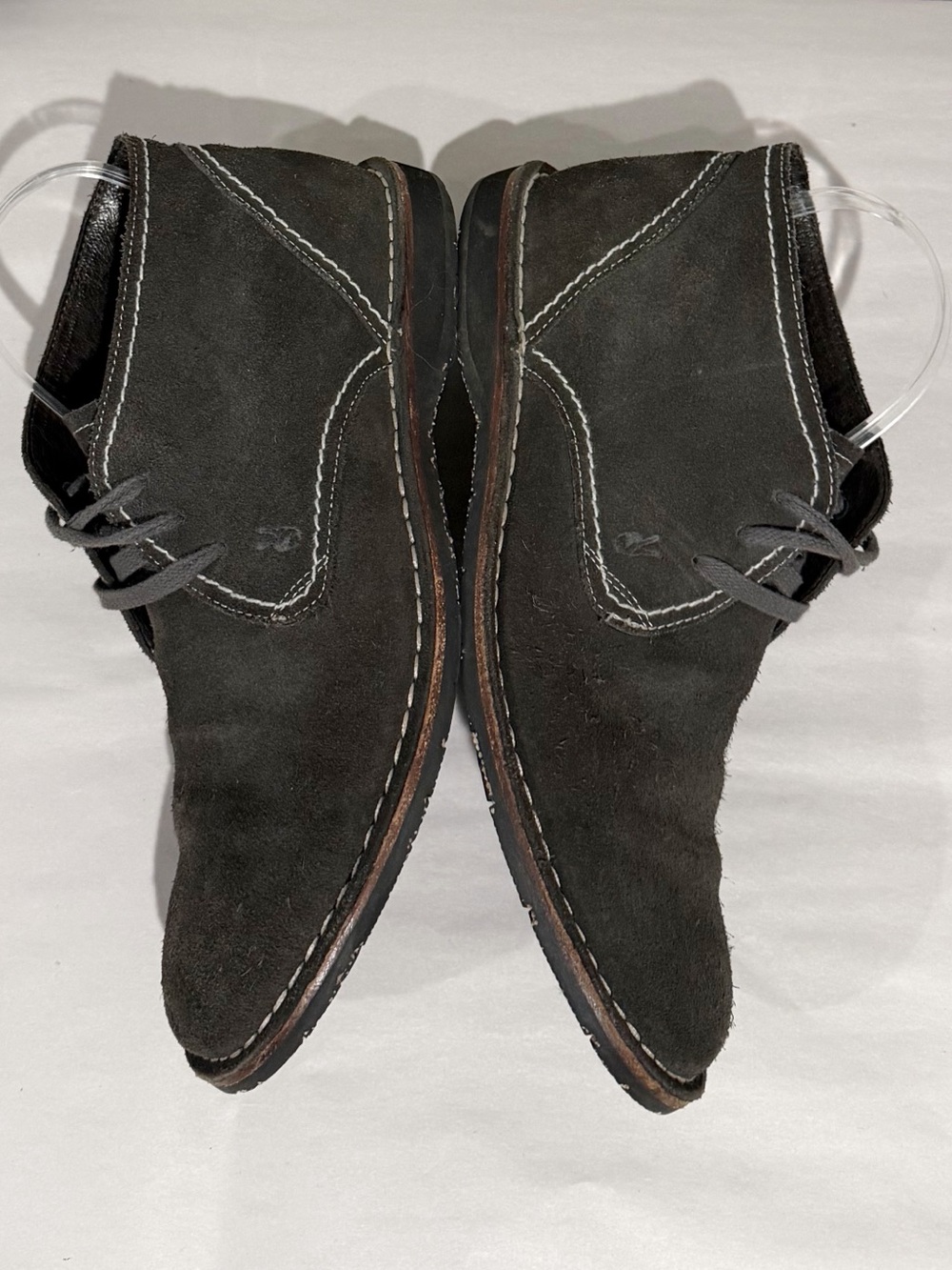 JOHN VARVATOS Ankle Chukka Boots Gray Suede Lace Up Men's Size 9.5 - Picture 8 of 13
